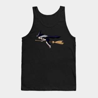 Witch Flying on Broomstick at High Speed Tank Top